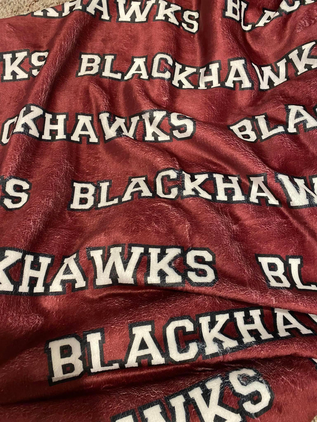 mascot blanket-blackhawks