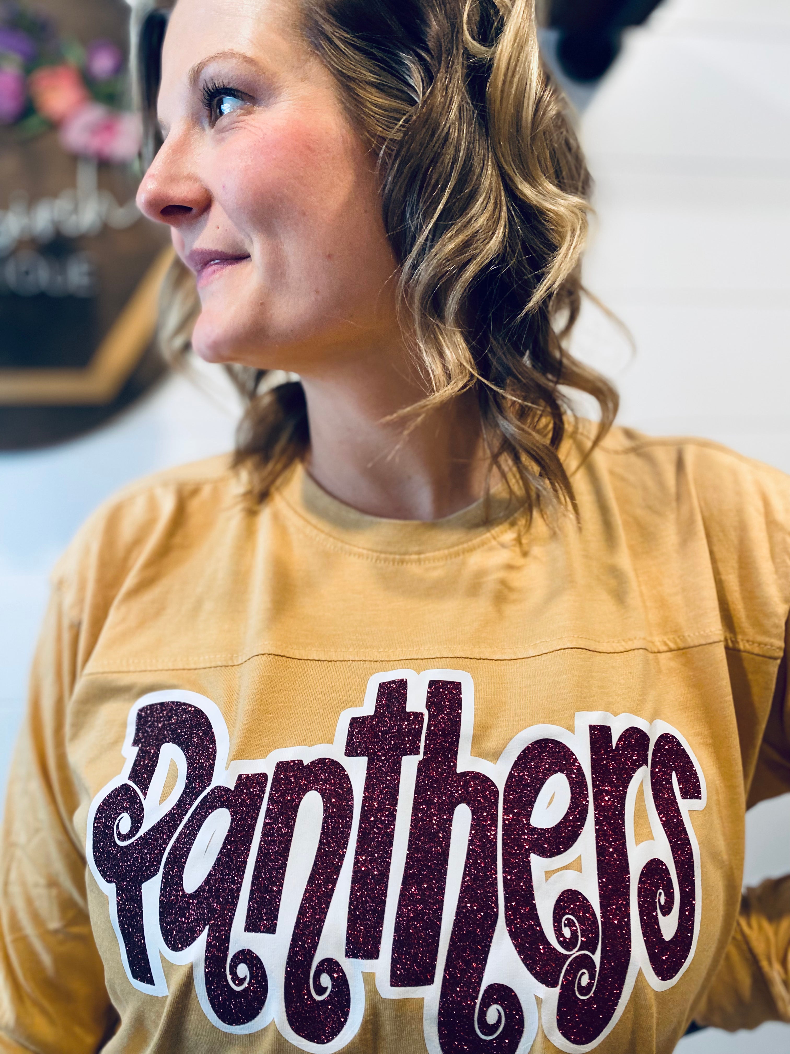 Panthers mustard long sleeve