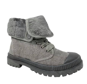 Gray Combat Boots
