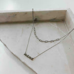 Mama Paper Clip layered necklace